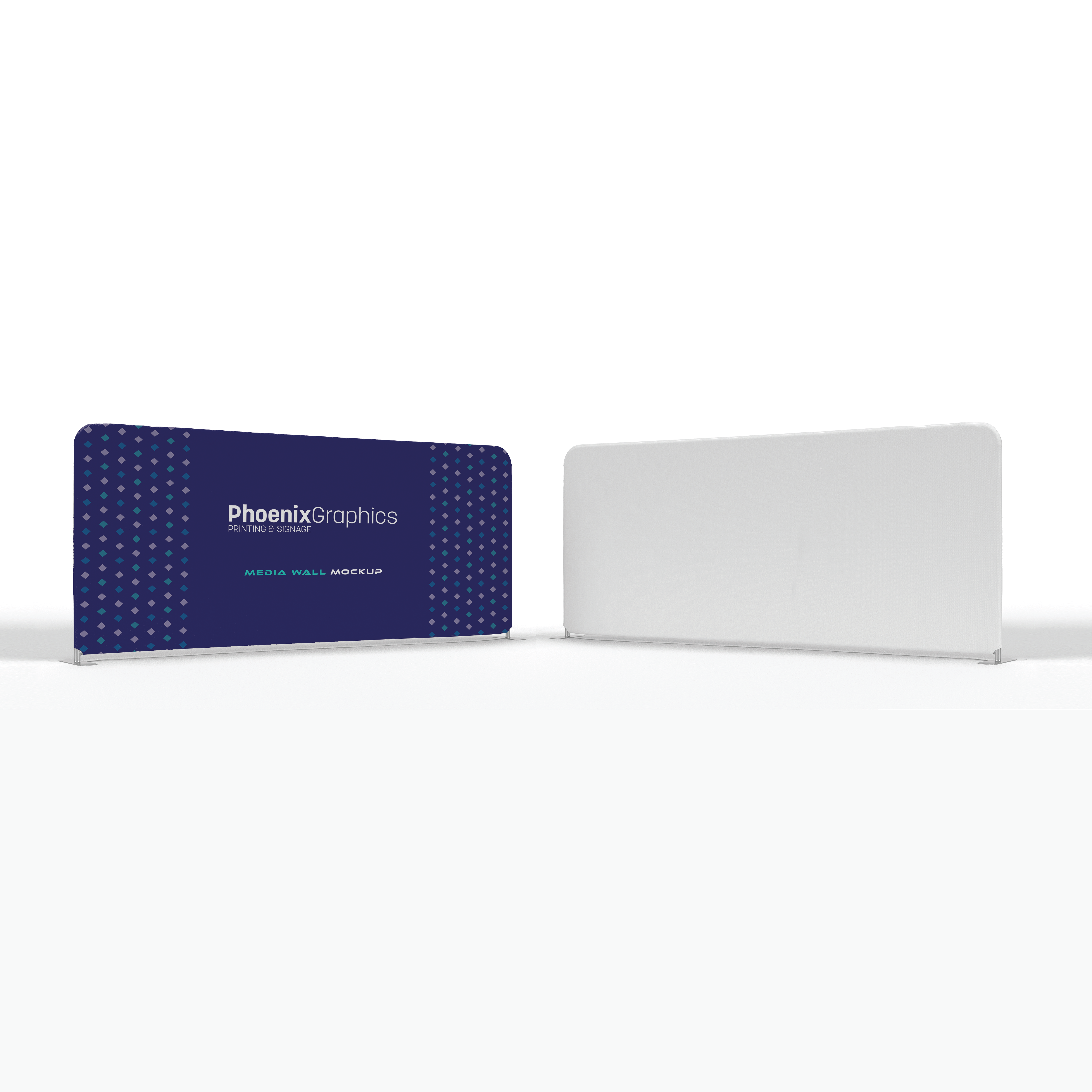 Two rectangular panels with 'Phoenix Graphics' branding on a white background