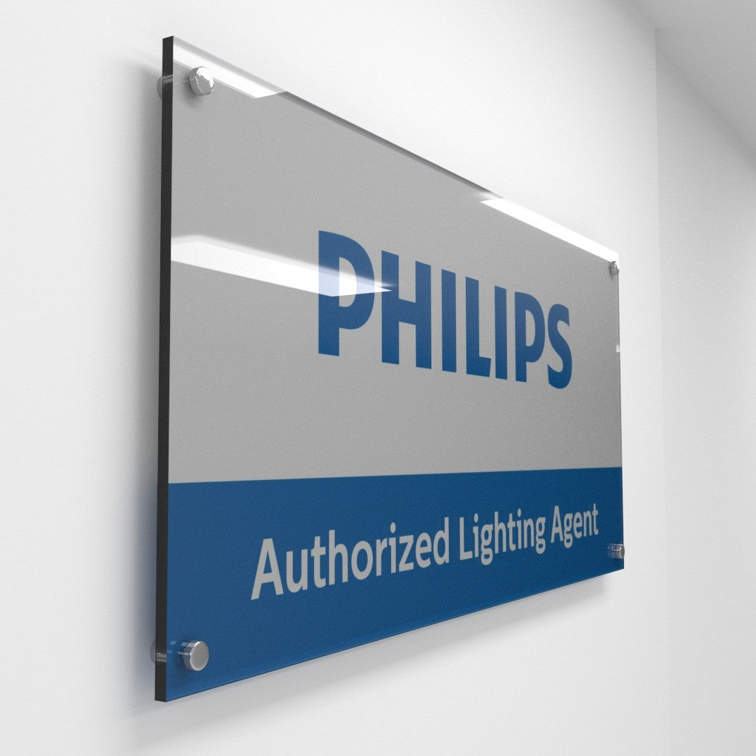 Philips branded sign on a white wall