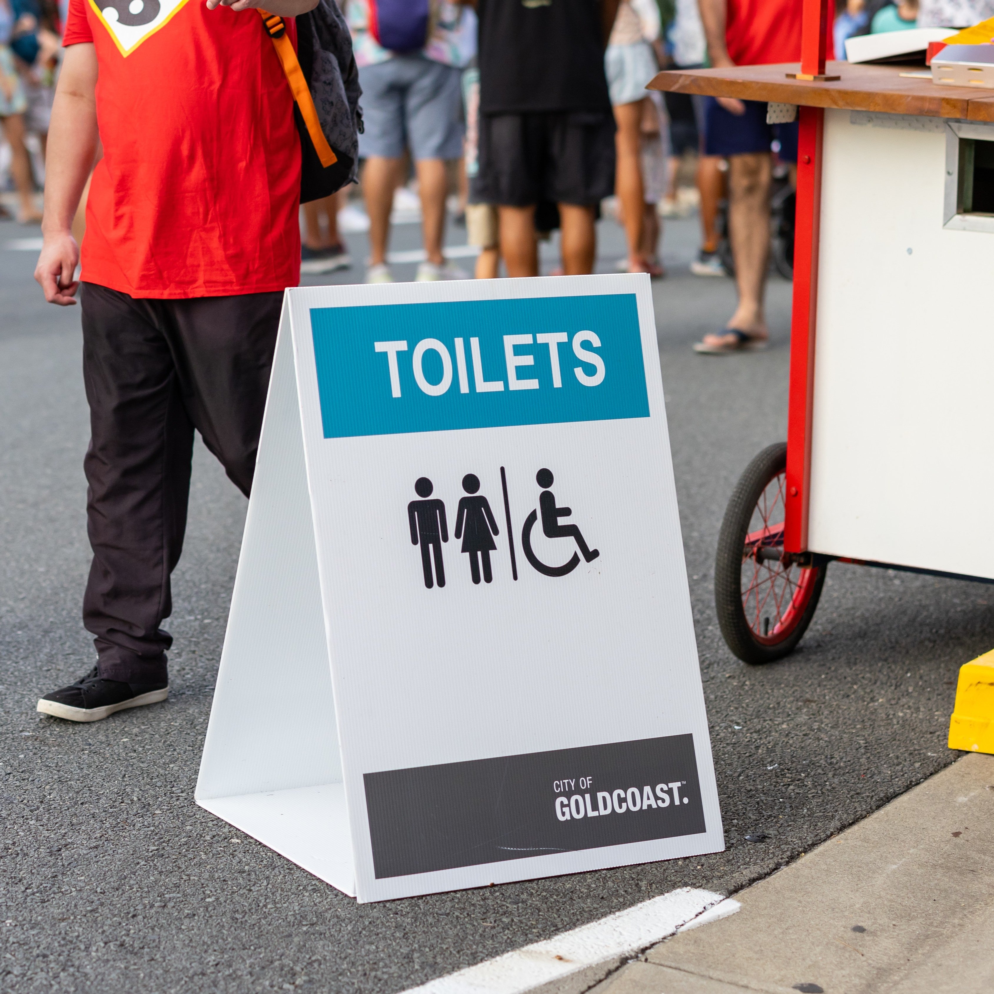 A Corflute A-Frame sign displays 